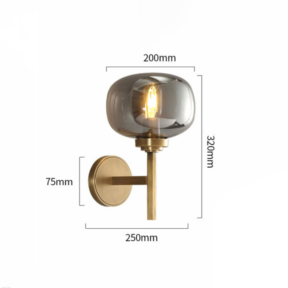 Applique murale moderne LED avec bras métallique et doré Huxley - vue 5 sur 5