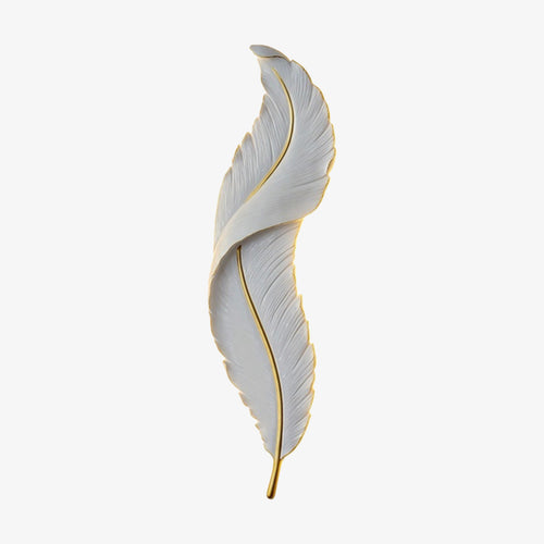 Applique murale moderne LED en forme de plume blanche Kauai