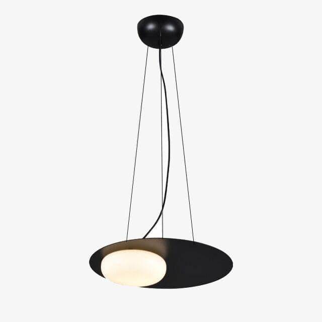 Suspension design à LED avec disque en métal noir style Ruban Loft - vue 2 sur 3