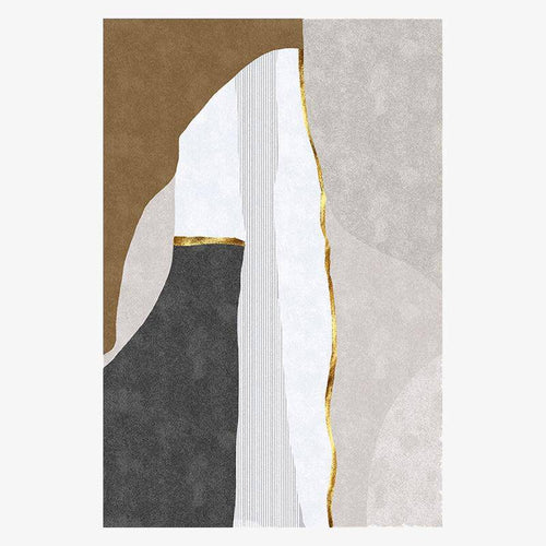 Tapis moderne rectangle style géométrique doré B