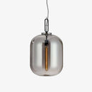 Suspension design en boules en verre coloré fumé