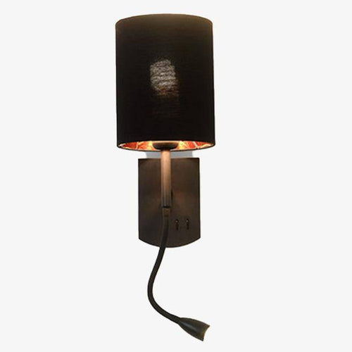 Applique murale LED vintage avec abat-jour et liseuse