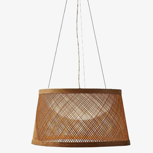 Suspension en bois LED avec abat-jour arrondi Buri - vue 2 sur 3