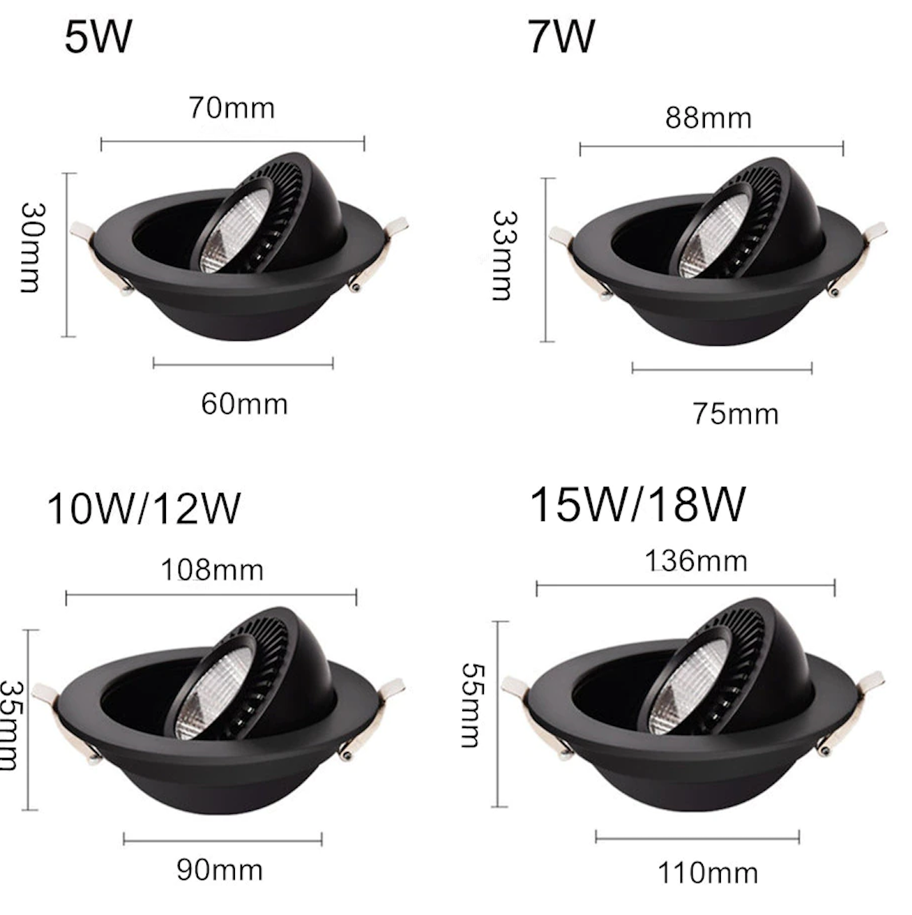Spot moderne rond LED à encastrer orientable - vue 7 sur 7