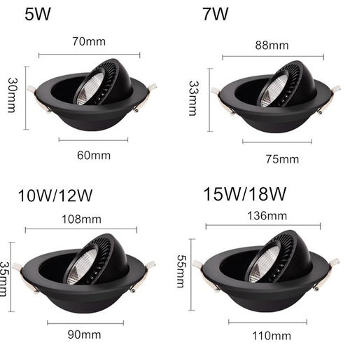 Spot moderne rond LED à encastrer orientable - vue 7 sur 7