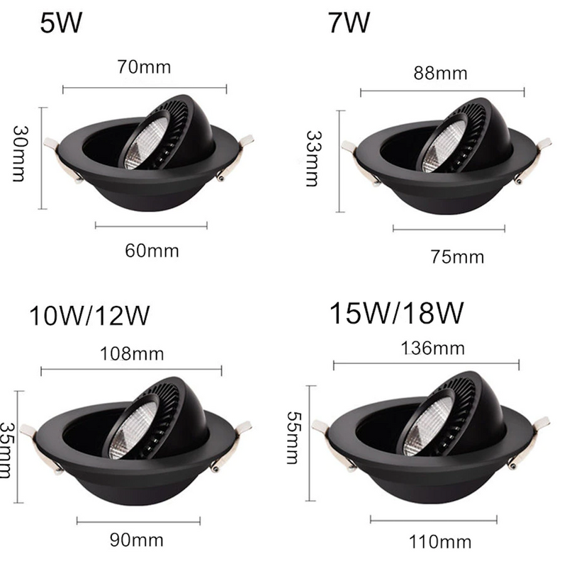 Spot moderne rond LED à encastrer orientable