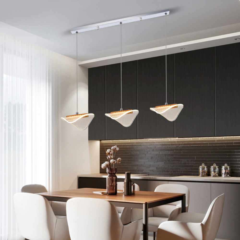 Lustre moderne LED avec abat-jour blanc et arrondi Astrid - vue 4 sur 7