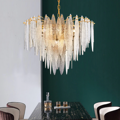 Lustre moderne avec lames en verre luxury Valentina - vue 4 sur 34