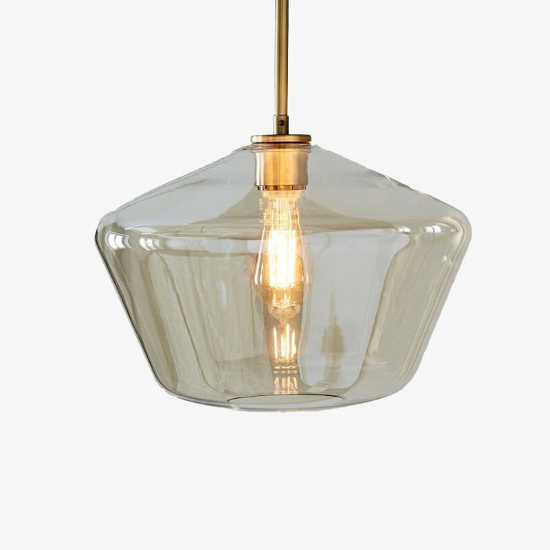 Suspension design à LED en métal et verre de plusieurs formes