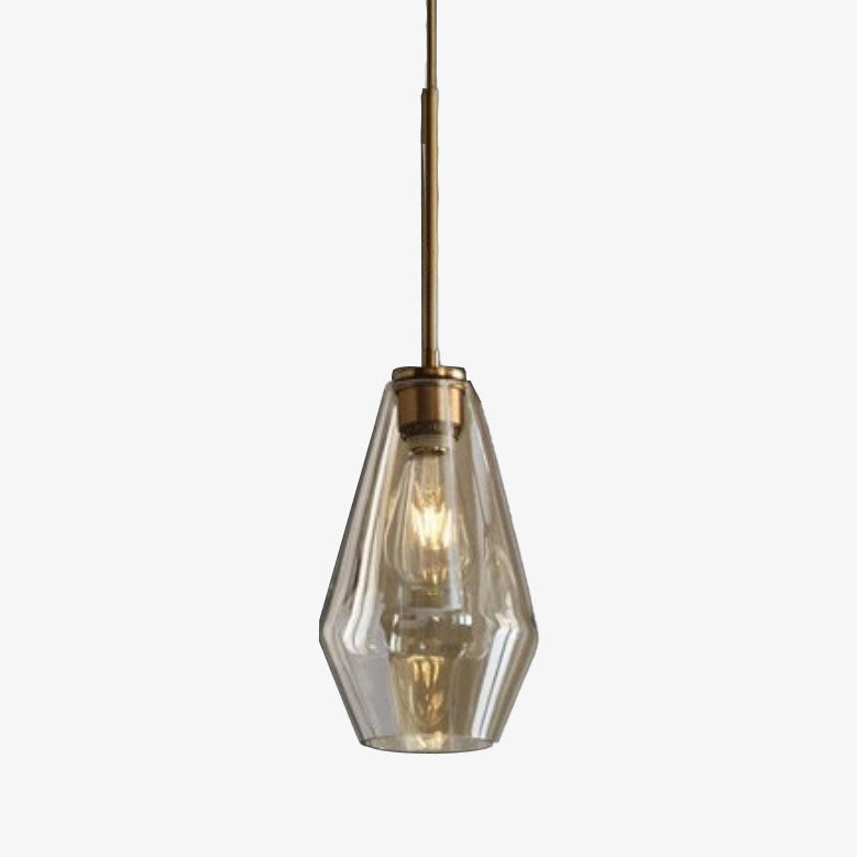 Suspension design à LED en métal et verre de plusieurs formes