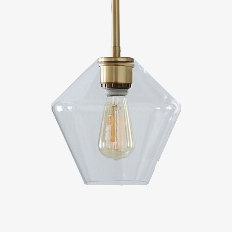 Suspension design à LED en métal et verre de plusieurs formes