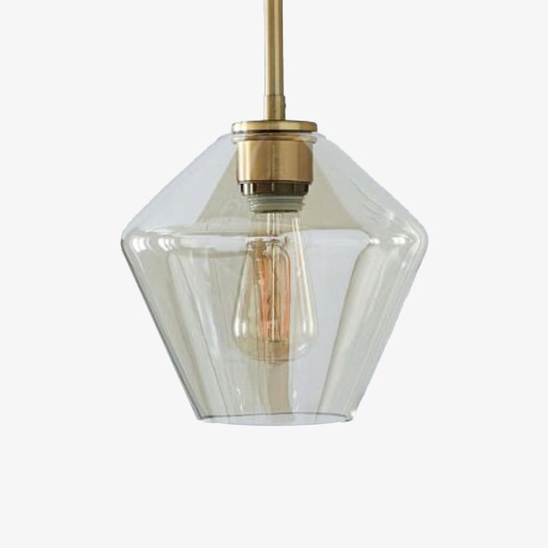 Suspension design à LED en métal et verre de plusieurs formes
