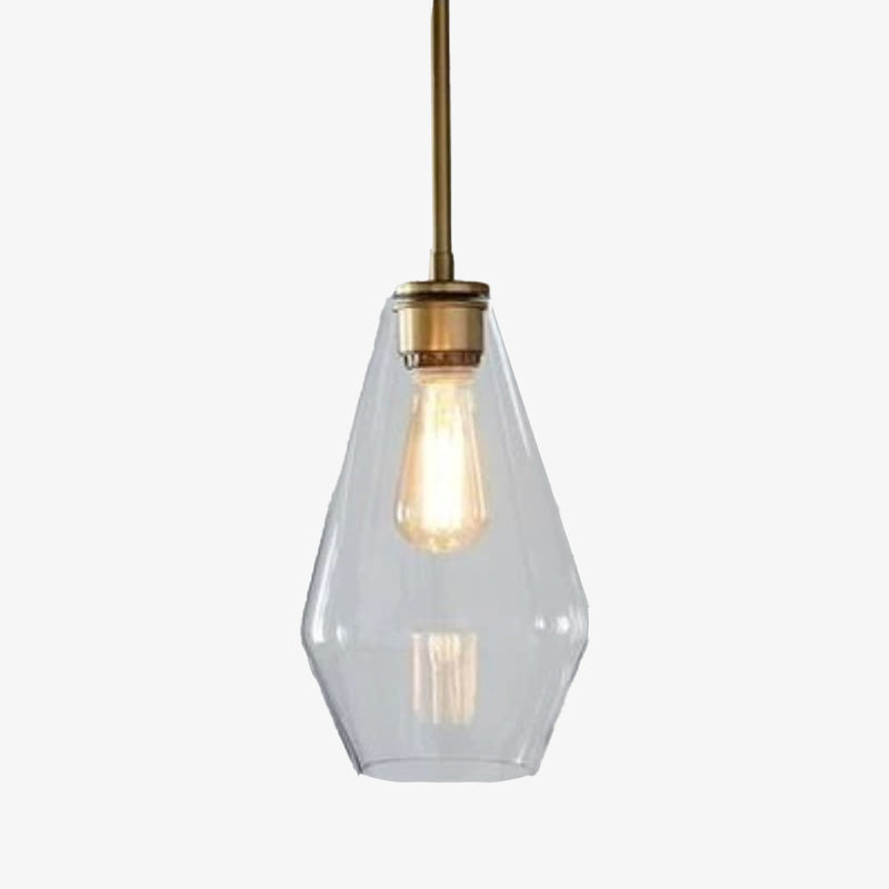Suspension design à LED en métal et verre de plusieurs formes