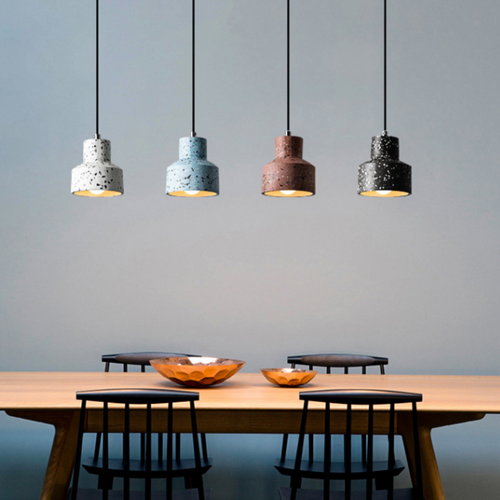 Suspension design en ciment style terrazzo coloré - vue 3 sur 9