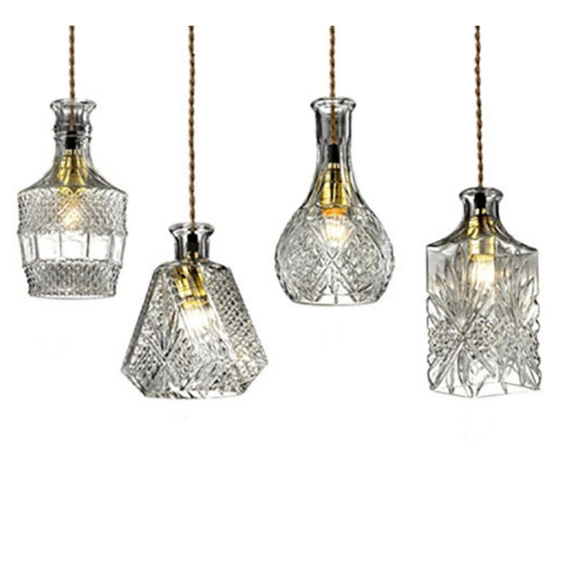 Suspension bouteilles en verre de plusieurs formes Bottle