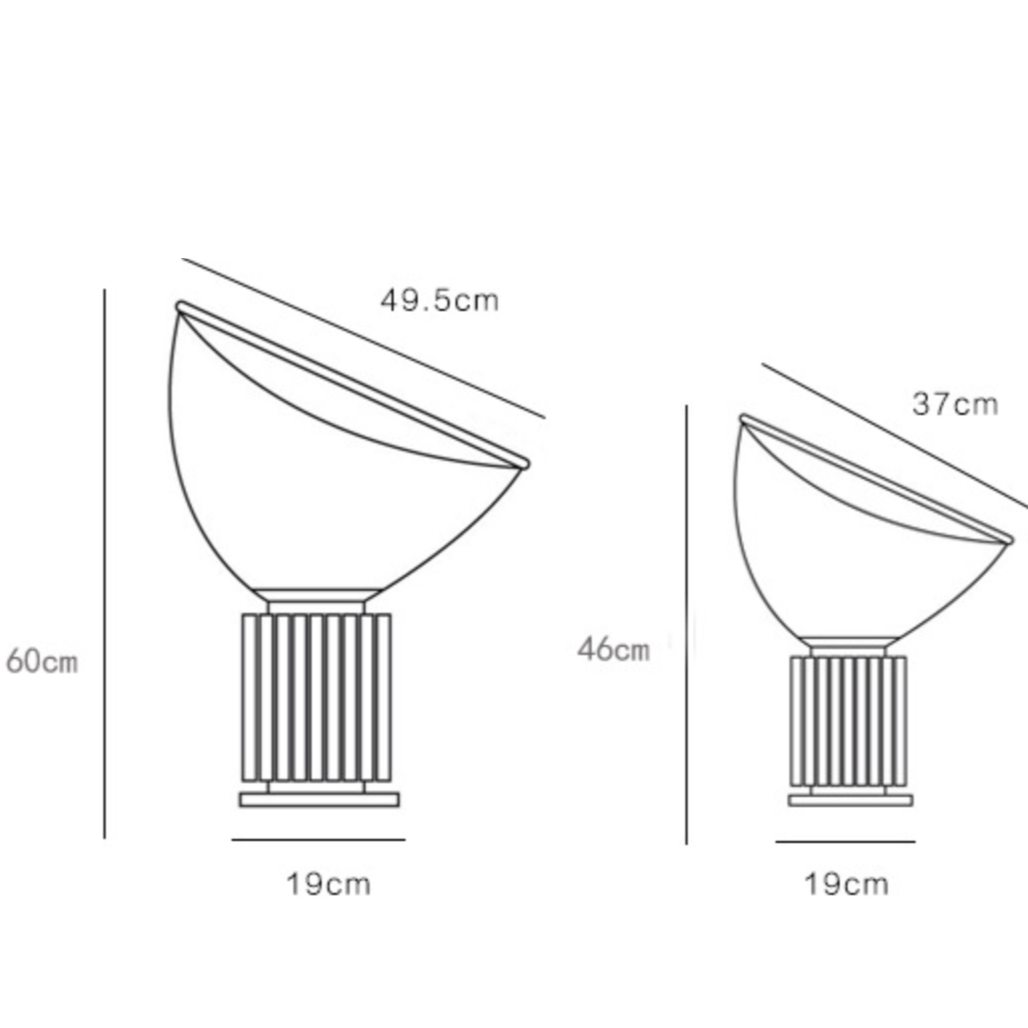 Lampe à poser design LED avec socle industriel et abat-jour arrondi - vue 6 sur 6