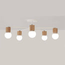 Plafonnier LED en bois et métal à une ou plusieurs lampes