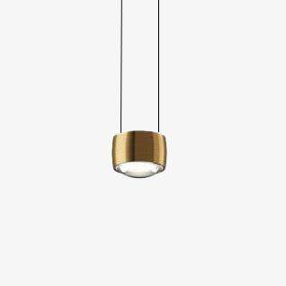 Suspension design à LED arrondie en métal doré Loft - vue 2 sur 5