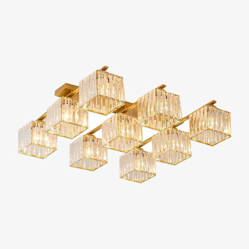 Plafonnier design LED avec plusieurs abat-jours en verre cristal Time