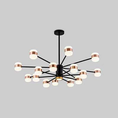 Lustre design LED en métal noir avec plusieurs lampes rose gold Fly - vue 7 sur 7