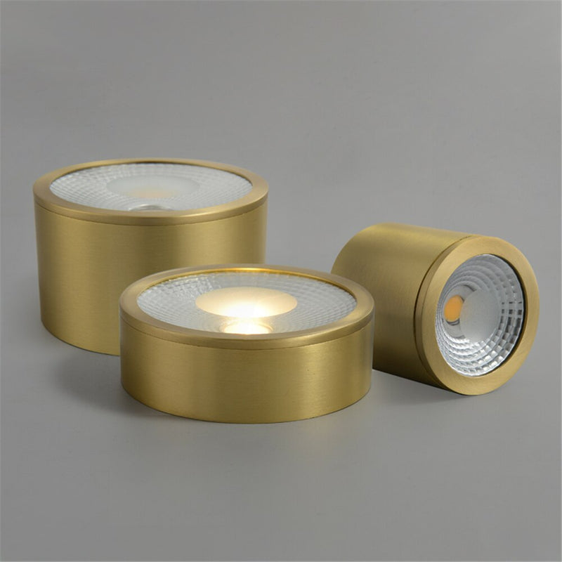 Spot moderne LED cylindrique en métal doré Tarm