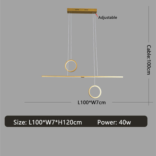 Lustre design LED minimaliste en métal Reez - vue 8 sur 7