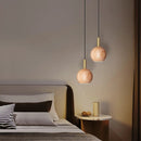 Suspension design avec abat-jour en bois arrondi Ornez