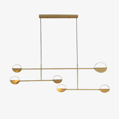 Lustre design et minimaliste doré et formes circulaires Zev