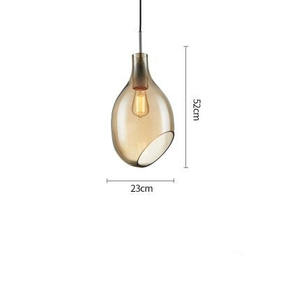 Suspension nordic avec abat-jour en verre Halek - vue 8 sur 9