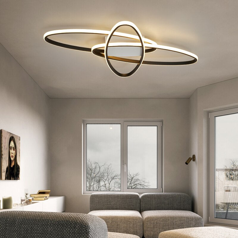 Plafonnier design LED avec anneaux imbriqués Orfa