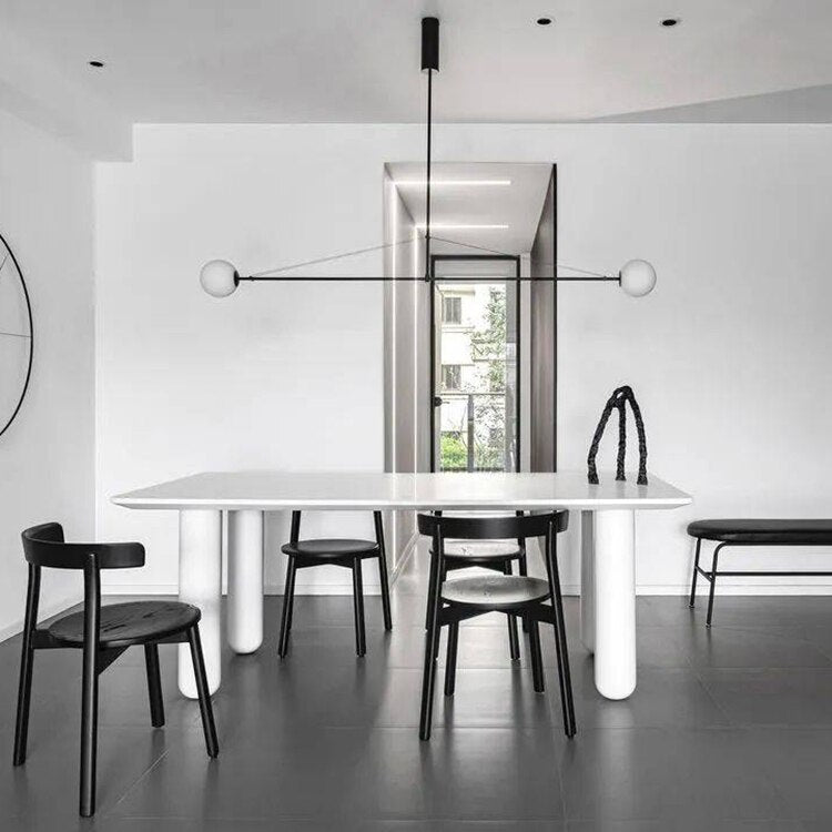 Lustre design LED minimaliste en métal noir Karry - vue 3 sur 6