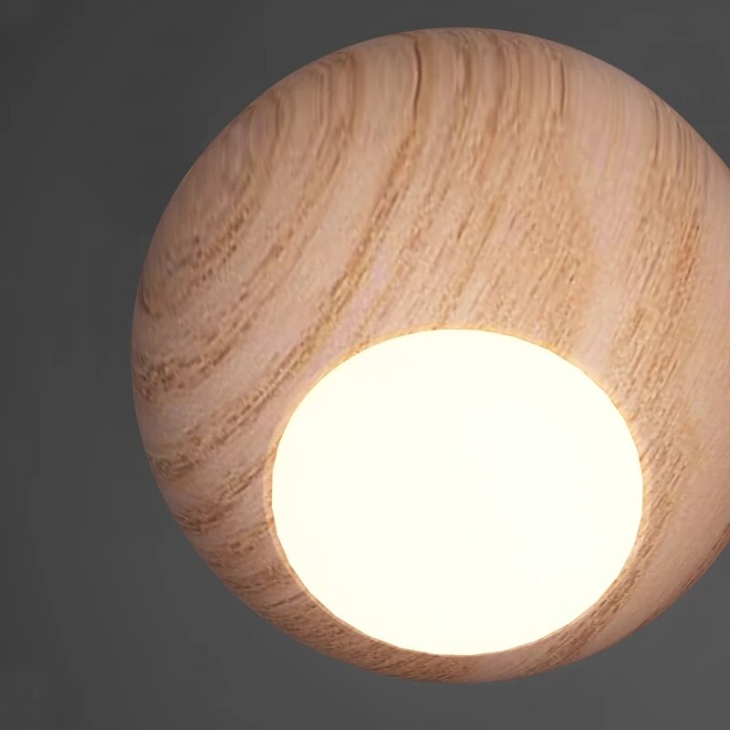 Suspension design avec abat-jour en bois arrondi Ornez - vue 7 sur 7