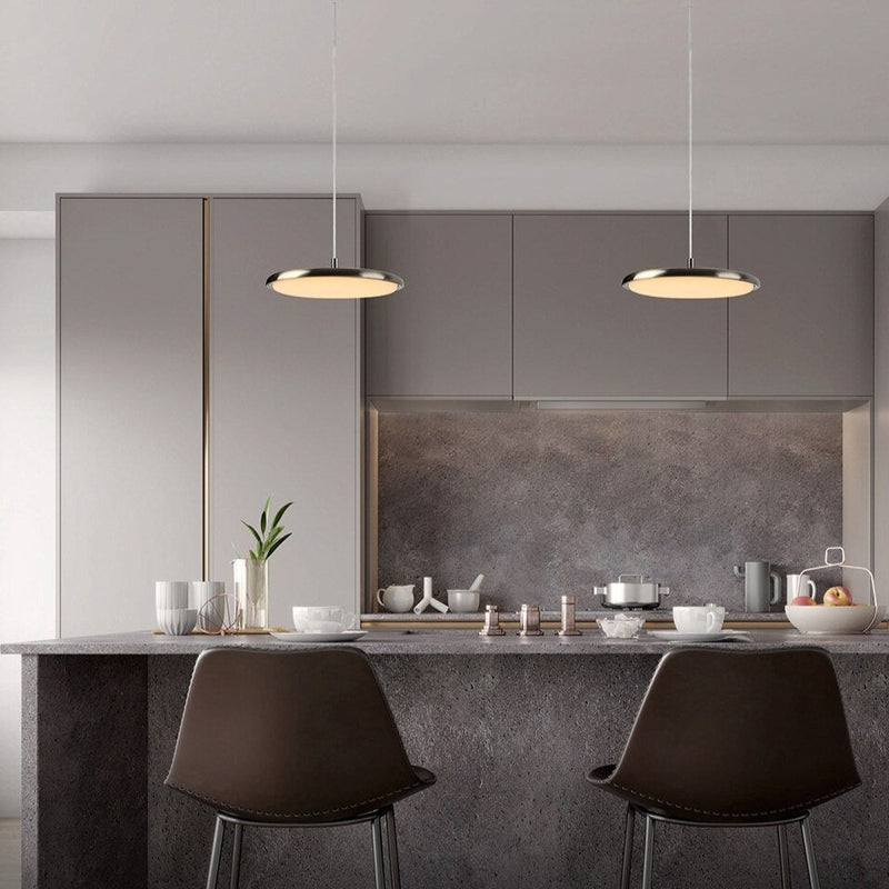 Suspension LED avec abat-jour plat arrondi Sysley