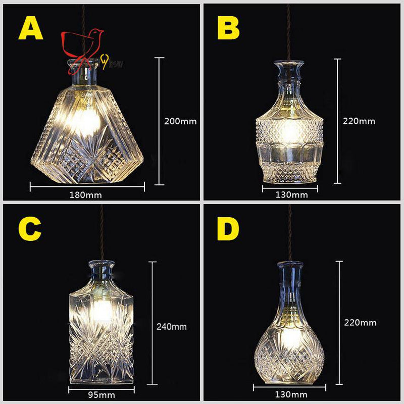 Suspension bouteilles en verre de plusieurs formes Bottle