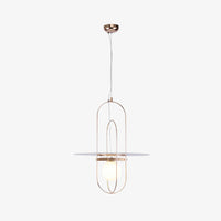 Suspension design LED post-moderne avec boule de verre Zane