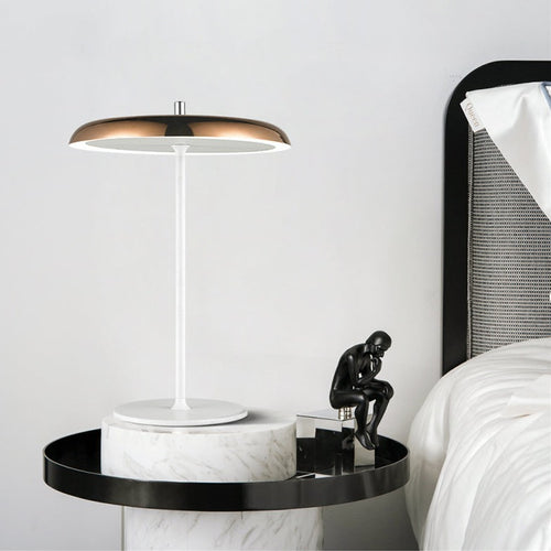 Lampe à poser design LED en métal avec abat-jour oval Leyra - vue 5 sur 10