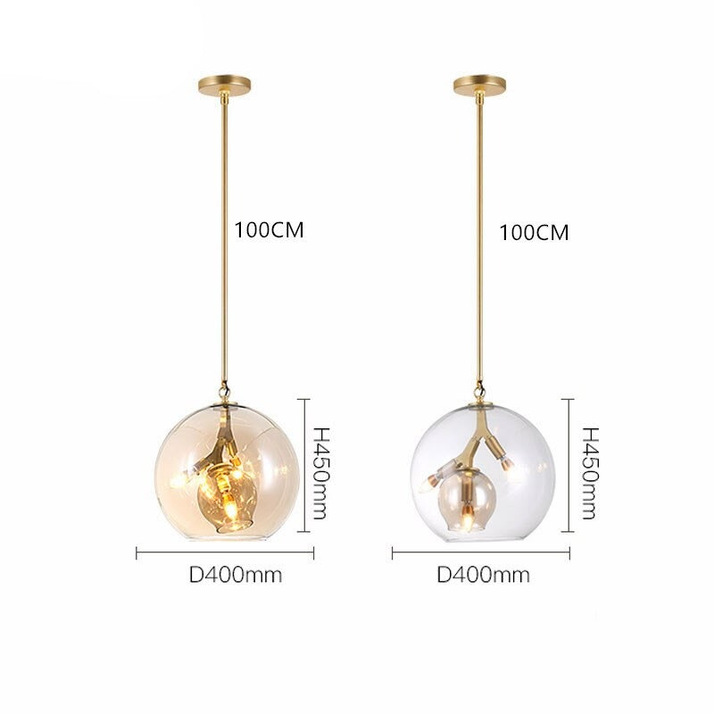 Suspension LED industrielle avec abat-jour en verre Kiria - vue 8 sur 8