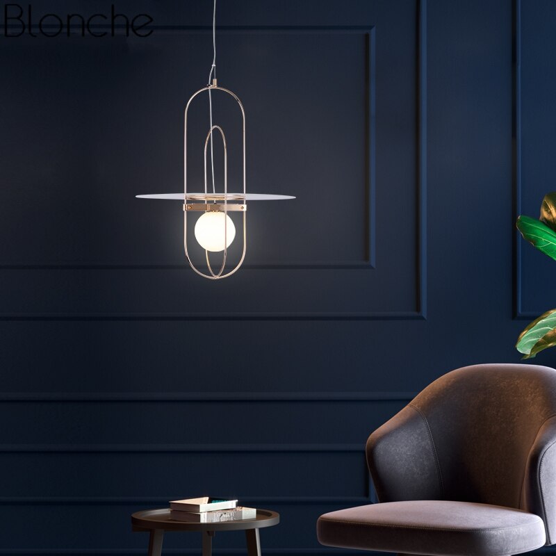 Suspension design LED post-moderne avec boule de verre Zane - vue 2 sur 8
