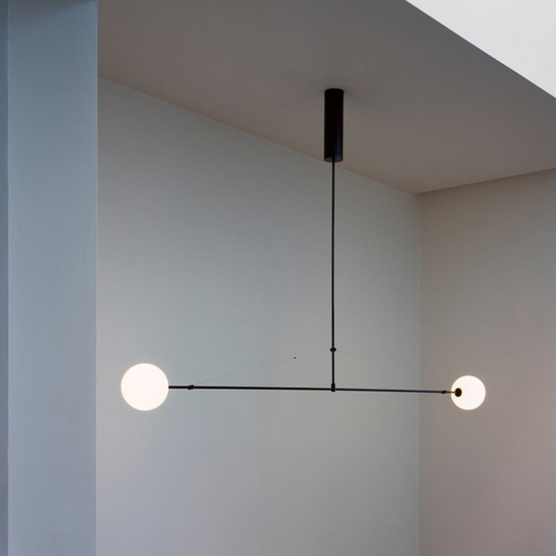 Lustre design LED minimaliste en métal noir Karry - vue 2 sur 6