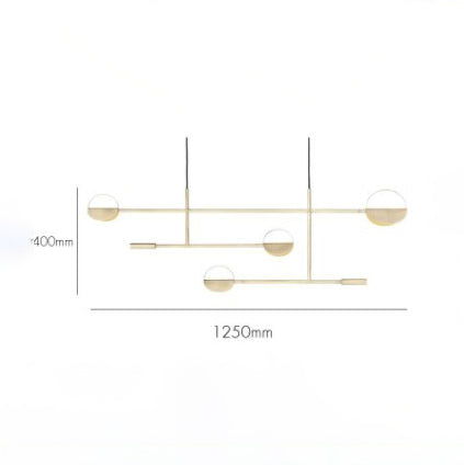 Lustre design et minimaliste doré et formes circulaires Zev