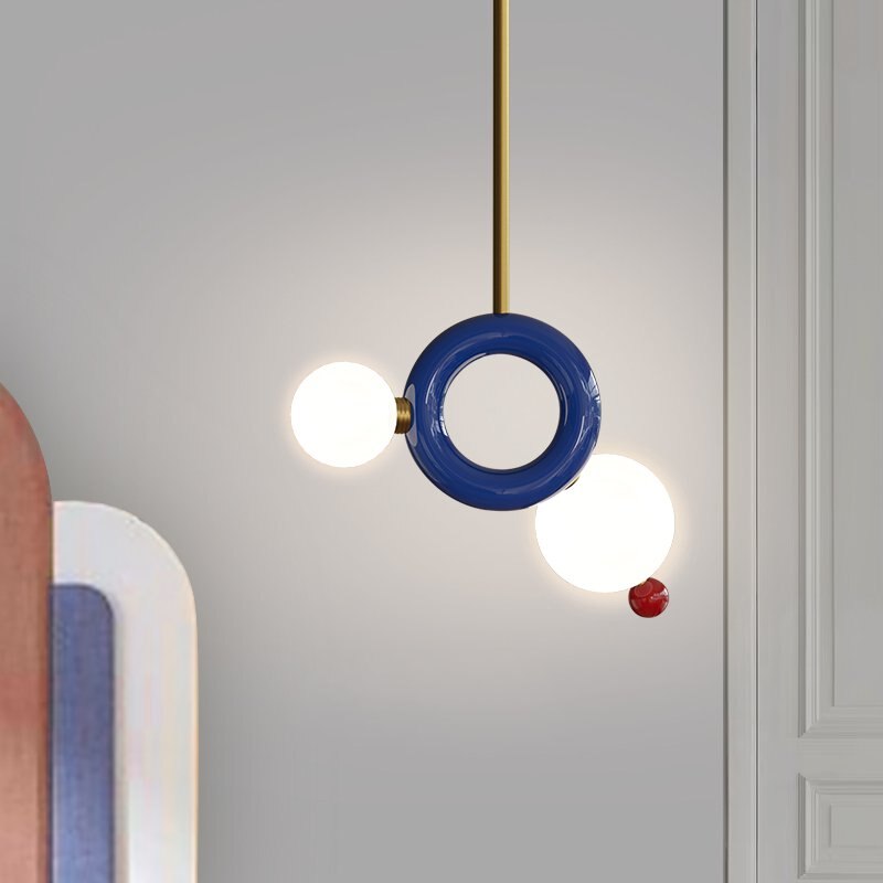 Suspension moderne en métal et boules colorés Ginna - vue 4 sur 10