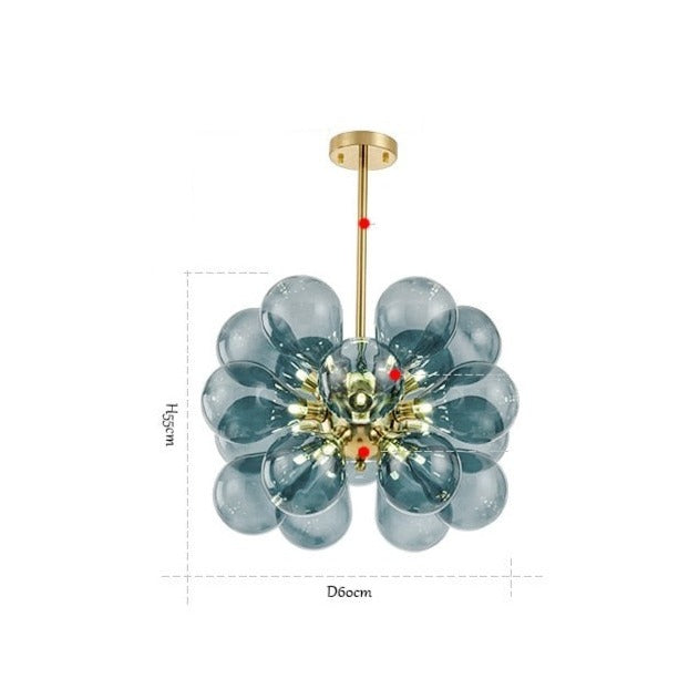 Lustre moderne avec multiple boule en verre Beans