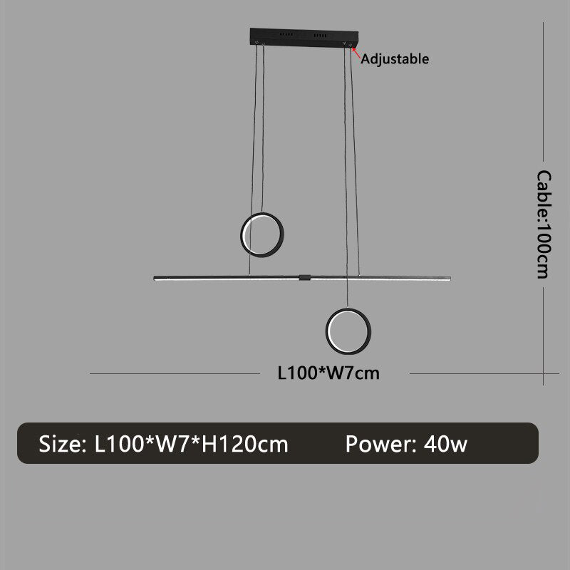 Lustre design LED minimaliste en métal Reez - vue 6 sur 7