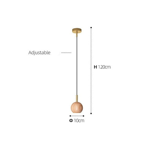 Suspension design avec abat-jour en bois arrondi Ornez