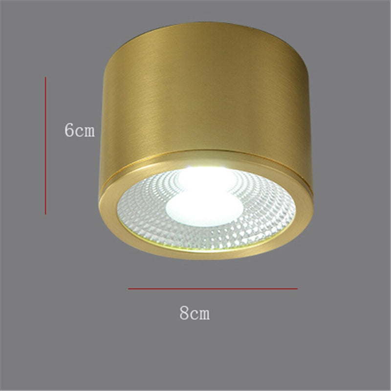 Spot moderne LED cylindrique en métal doré Tarm