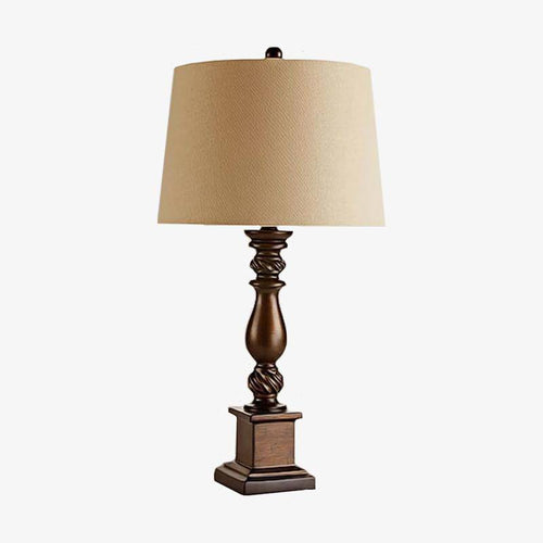 Lampe à poser de chevet en résine et abat-jour en tissu American