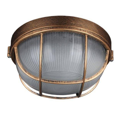 Plafonnier extérieur LED rond à gille vintage - vue 3 sur 4