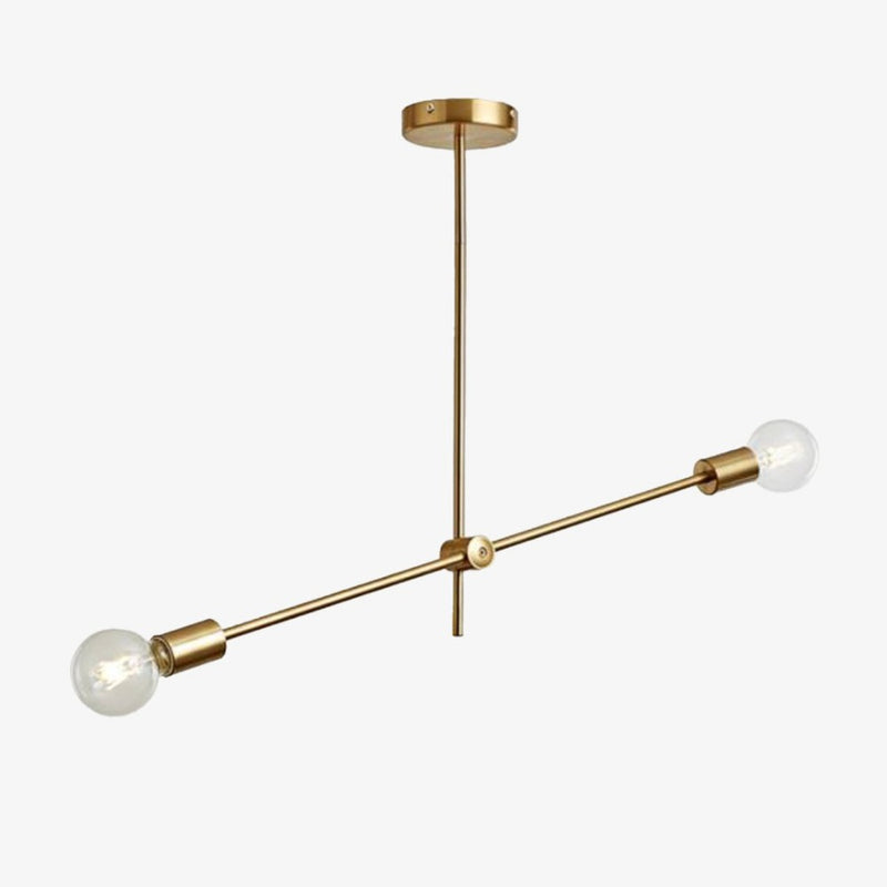 Lustre design à LED en tubes dorés Loft