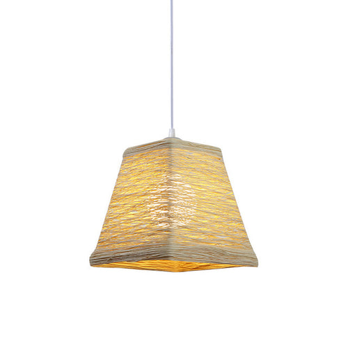 Suspension moderne LED abat-jour en rotin Sevyn - vue 5 sur 6