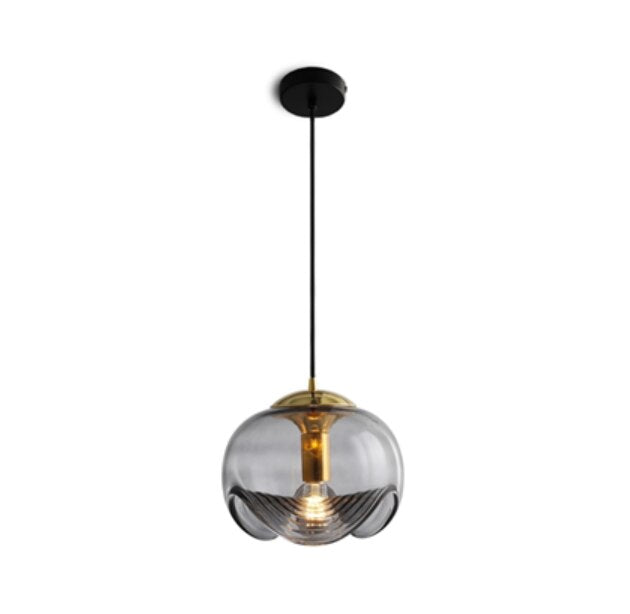 Suspension design avec abat-jour en verre original Janice